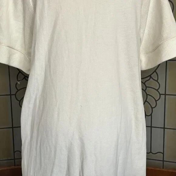 Miss Elaine Waffle Knit Button Snap Embroidered Medium Length Robe Size M - Picture 9 of 16
